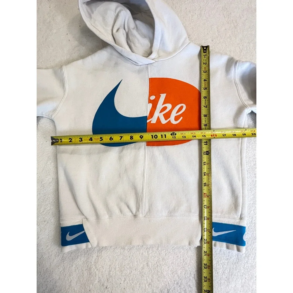Nike Sportswear‎ Split Logo Hoodie White Blue Orange Swoosh Pullover Girls XL